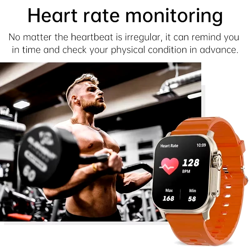 T900 Ultra Smartwatch - Bluetooth Communication, Message Notifications, Heart Rate Monitoring, and Sports Features for Android and iOS Users (Men and Women)