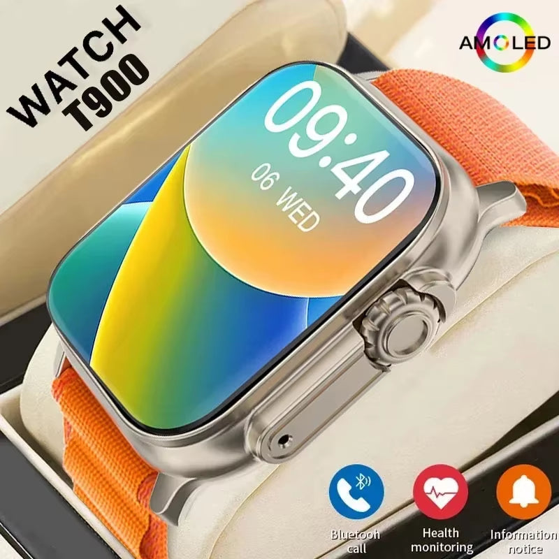 T900 Ultra Smartwatch - Bluetooth Communication, Message Notifications, Heart Rate Monitoring, and Sports Features for Android and iOS Users (Men and Women)